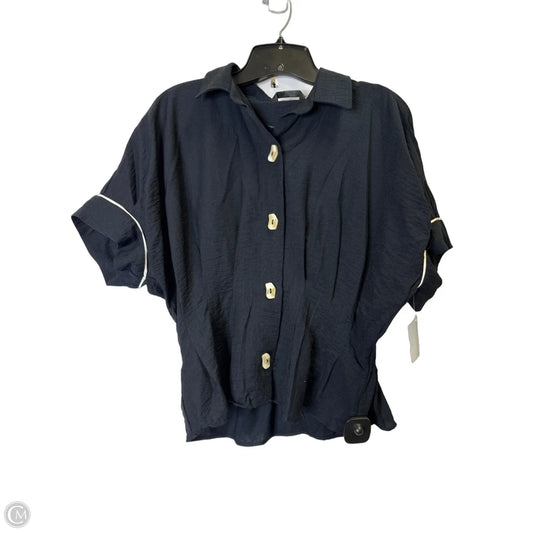 Top Short Sleeve By Zara In Navy, Size: M