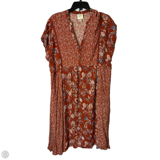 Dress Casual Short By Knox Rose In Orange, Size: L