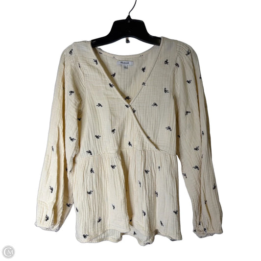 Top Long Sleeve By Madewell In Cream, Size: Xs