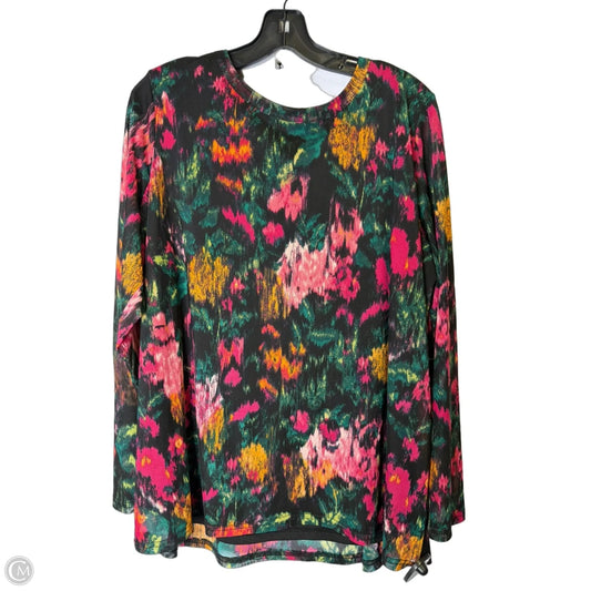 Top Long Sleeve By Terra & Sky In Black, Size: 1x