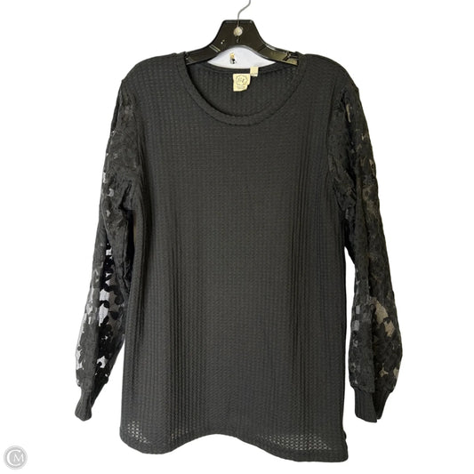 Top Long Sleeve By Grace & Emma In Black, Size: M