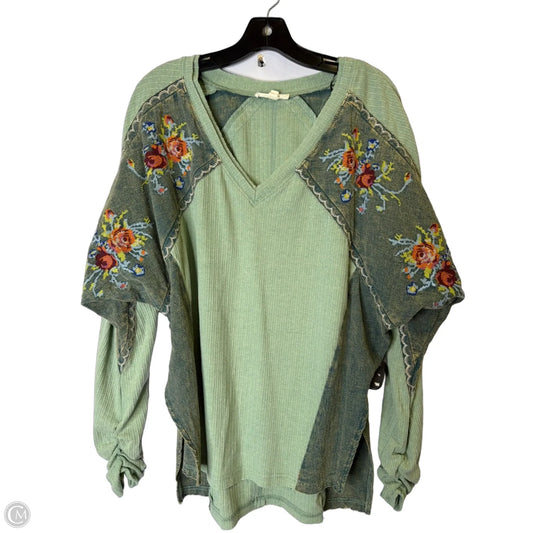 Top Long Sleeve By Oli & Hali In Green, Size: S