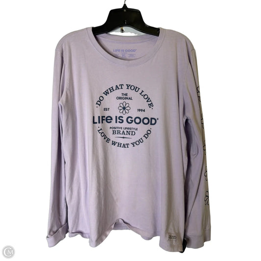 Top Long Sleeve Basic By Life Is Good In Purple, Size: Xl