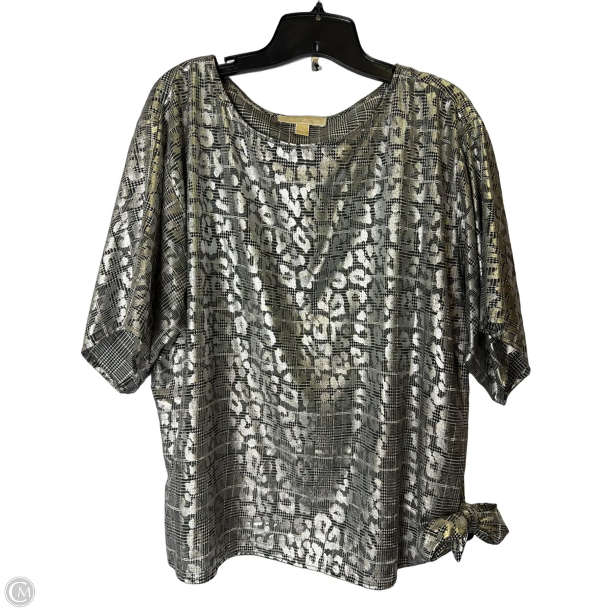 Blouse Short Sleeve By Cmc In Silver, Size: Xl