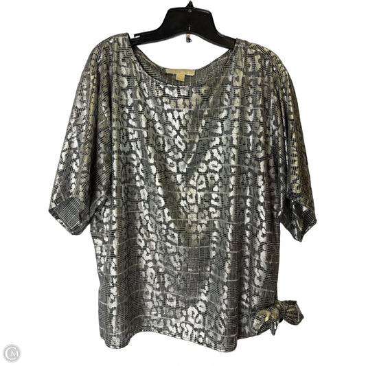 Blouse Short Sleeve By Cmc In Silver, Size: Xl