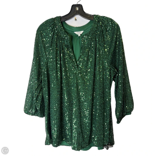 Top Long Sleeve By Crown And Ivy In Green, Size: L