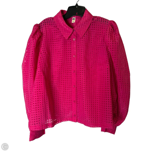 Blouse Long Sleeve By Clothes Mentor In Pink, Size: 1x