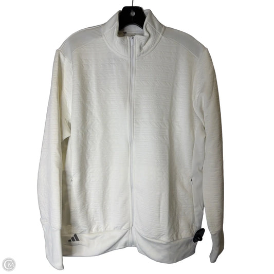 Athletic Jacket By Adidas In White, Size: Xl