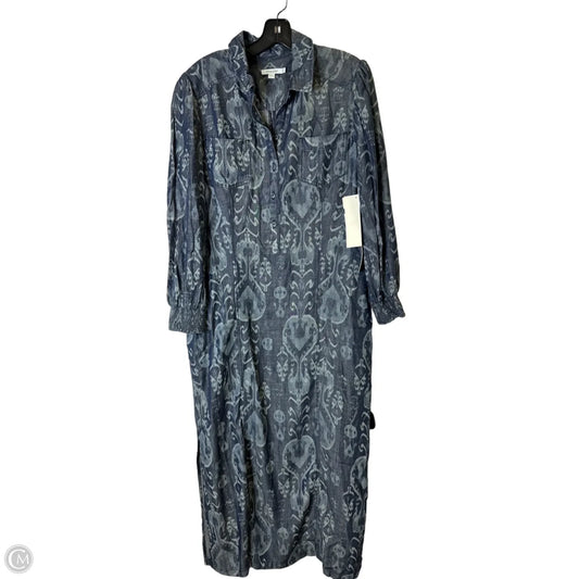 Dress Casual Midi By Chicos In Blue Denim, Size: 12p