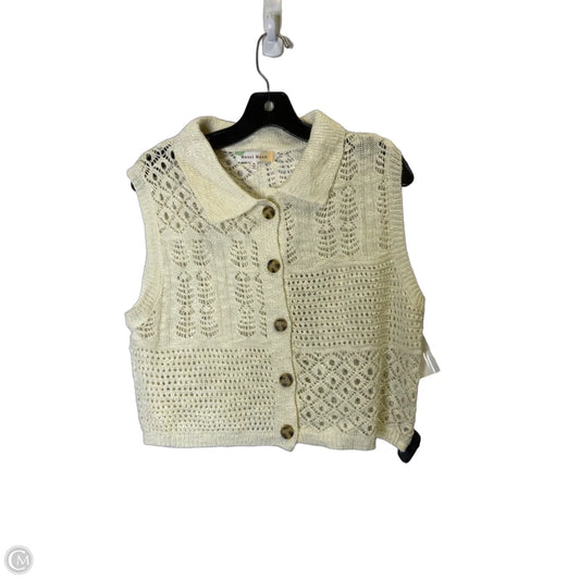 Vest Sweater By Clothes Mentor In Cream, Size: Xl