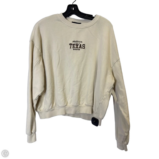 Sweatshirt Crewneck By Forever 21 In Cream, Size: M