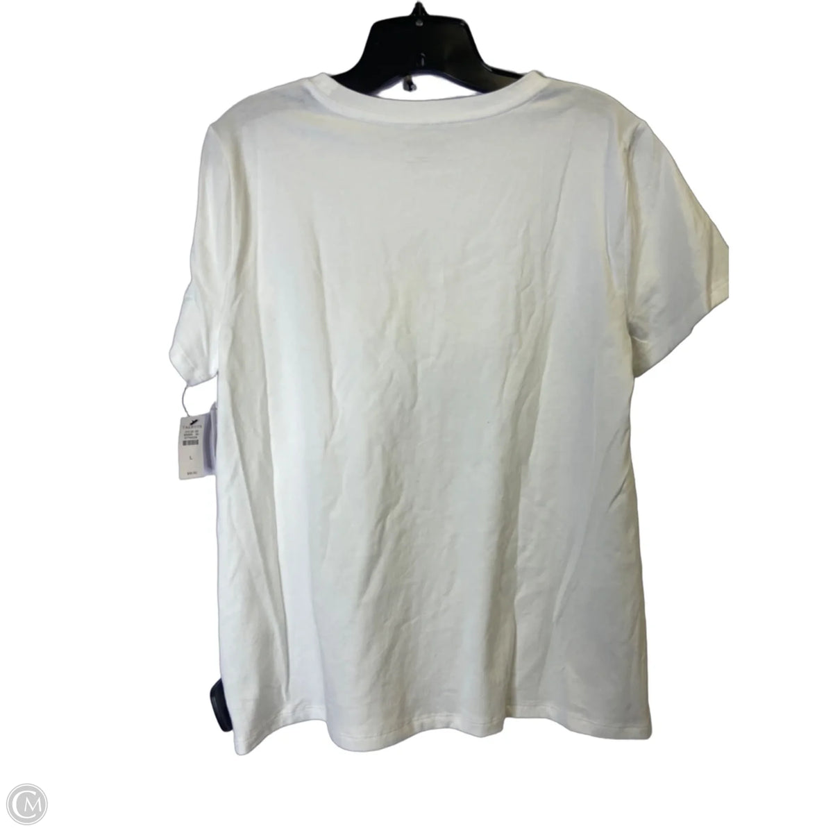 Top Short Sleeve Basic By Talbots In White, Size: L