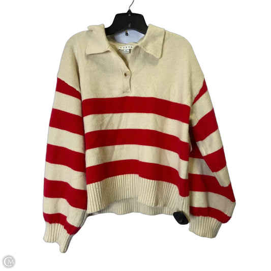 Sweater By Hyfve In Cream & Red, Size: L