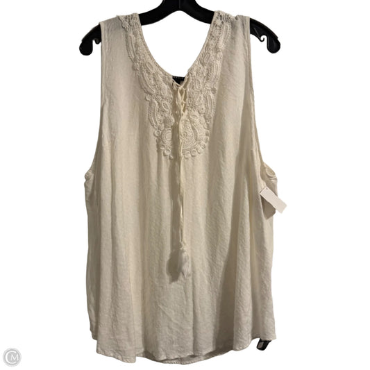 Top Sleeveless By Torrid In Cream, Size: 24