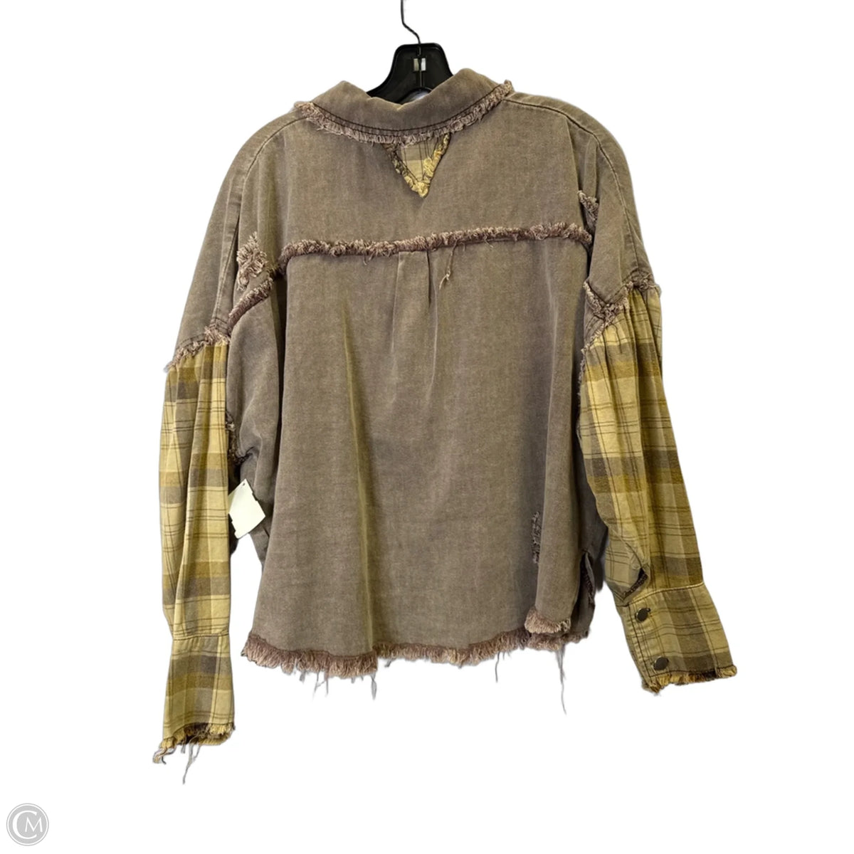 Jacket Denim By Pol In Brown Denim, Size: M