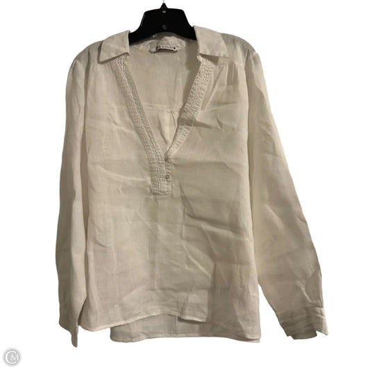 Top Long Sleeve Basic By Zara In White, Size: L