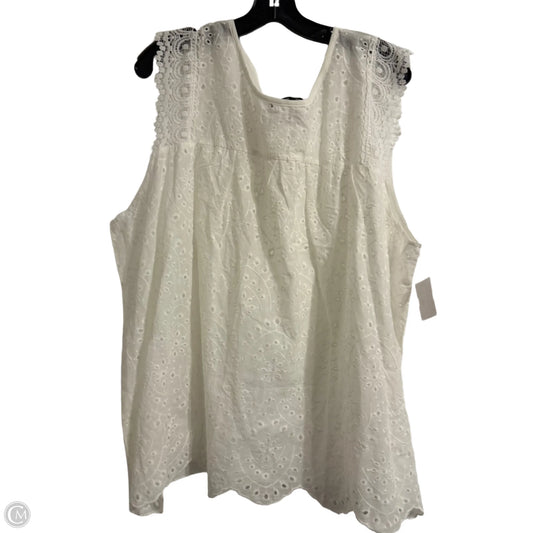 Top Sleeveless By Shein In White, Size: 4x