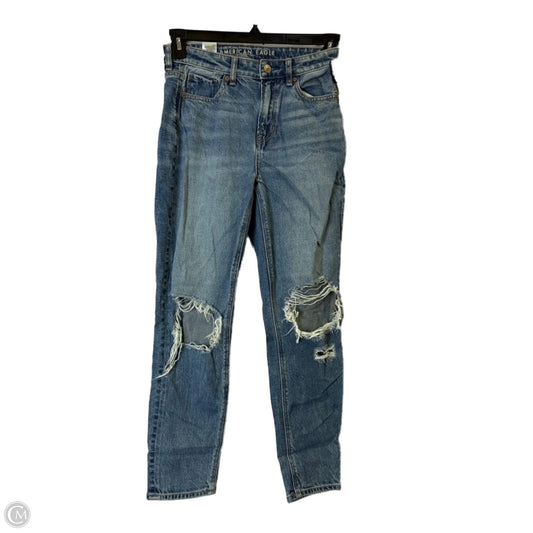 Jeans Straight By American Eagle In Blue Denim, Size: 0