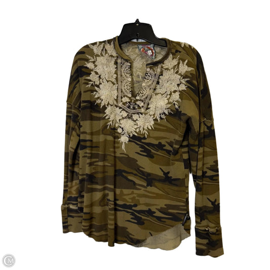 Top Long Sleeve By Johnny Was In Camouflage Print, Size: M