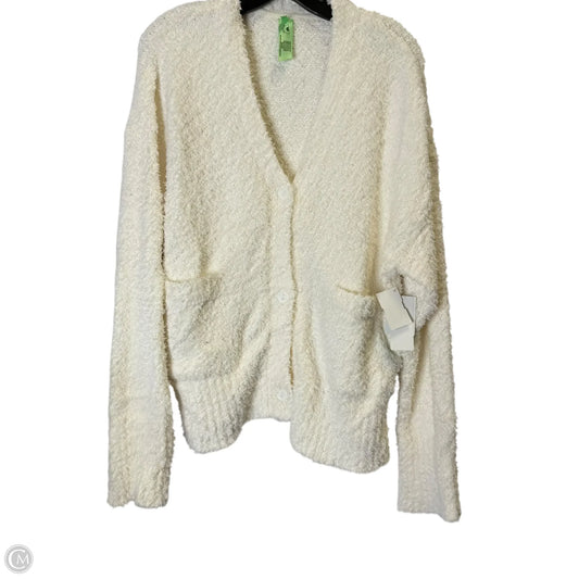 Sweater Cardigan By Clothes Mentor In Cream, Size: L