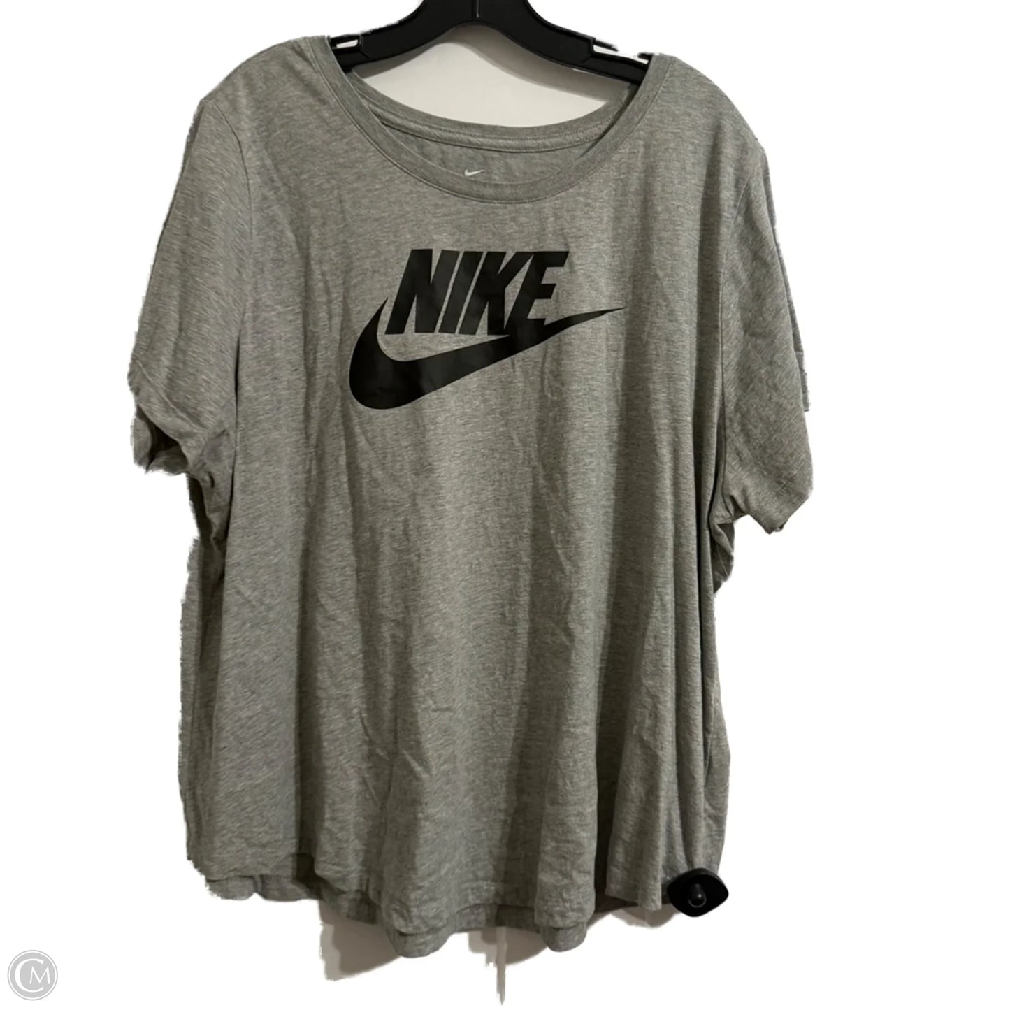 Athletic Top Short Sleeve By Nike Apparel In Grey, Size: 2x