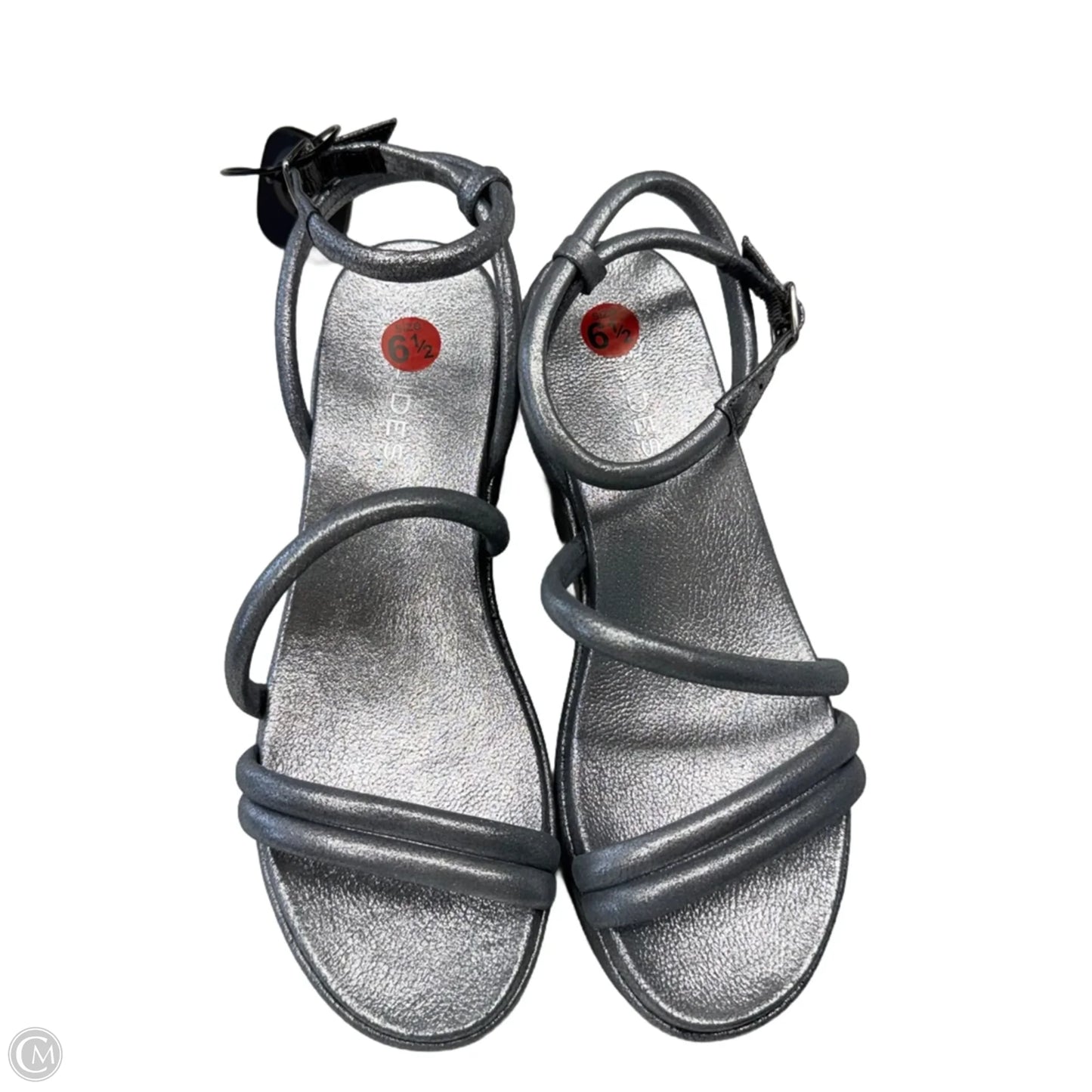 Sandals Heels Platform By J Slides In Silver, Size: 6.5