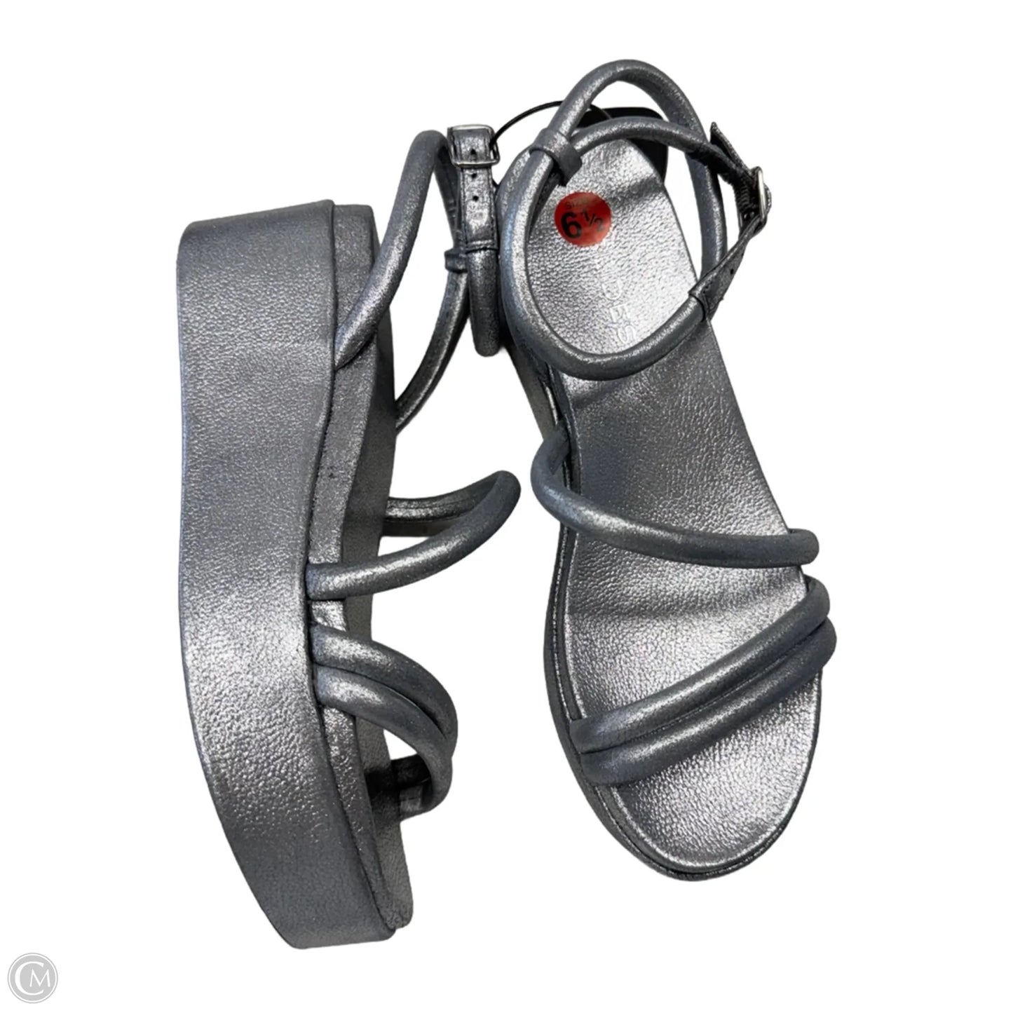 Sandals Heels Platform By J Slides In Silver, Size: 6.5