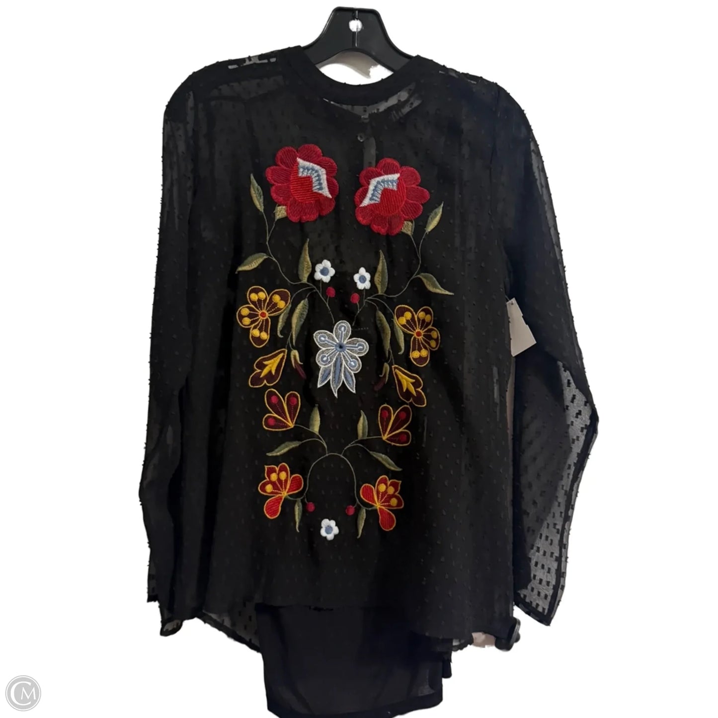 Top Long Sleeve By Grace Elements In Black, Size: S