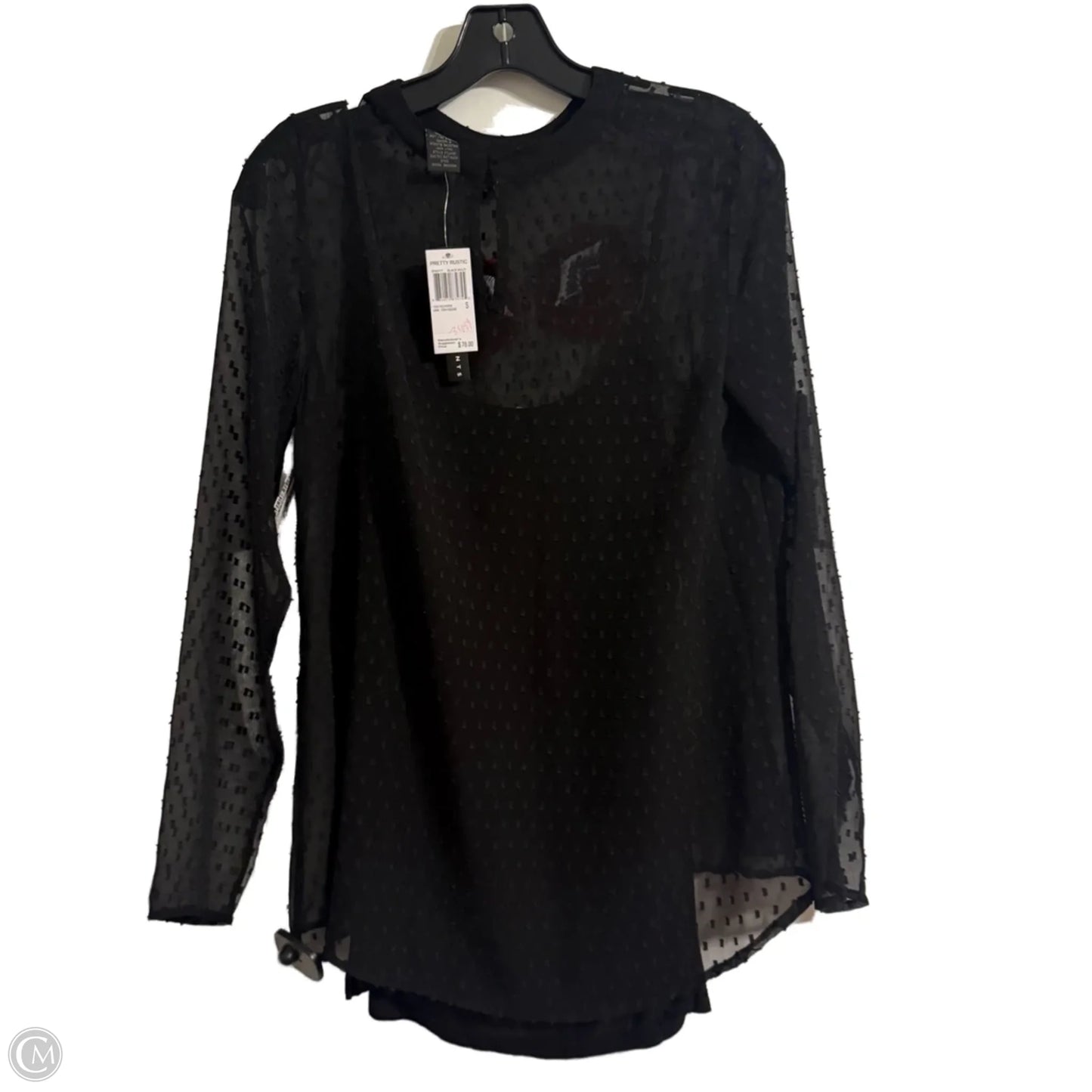Top Long Sleeve By Grace Elements In Black, Size: S