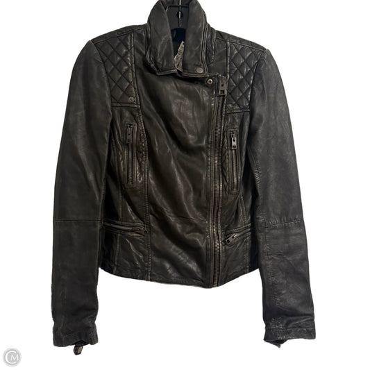 Jacket Leather By Clothes Mentor In Black, Size: 0