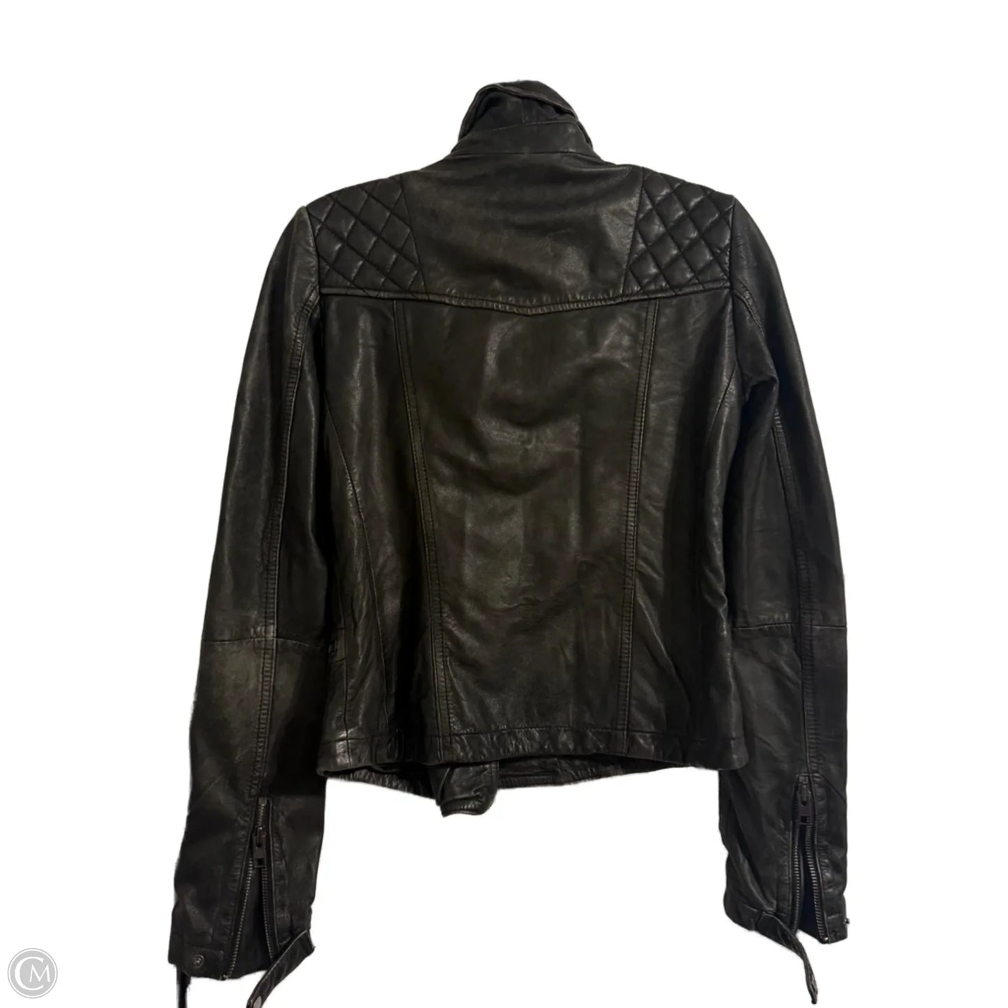 Jacket Leather By Clothes Mentor In Black, Size: 0