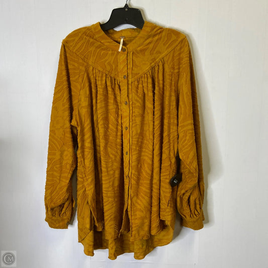 Top Long Sleeve By Free People In Yellow, Size: S