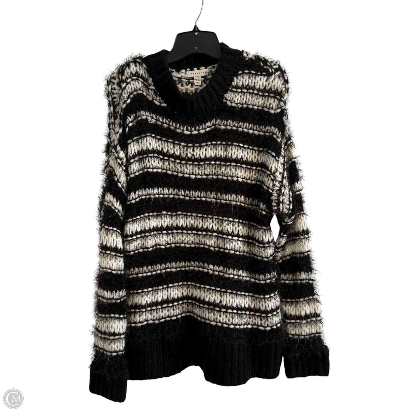 Sweater By Top Shop In Black & White, Size: S