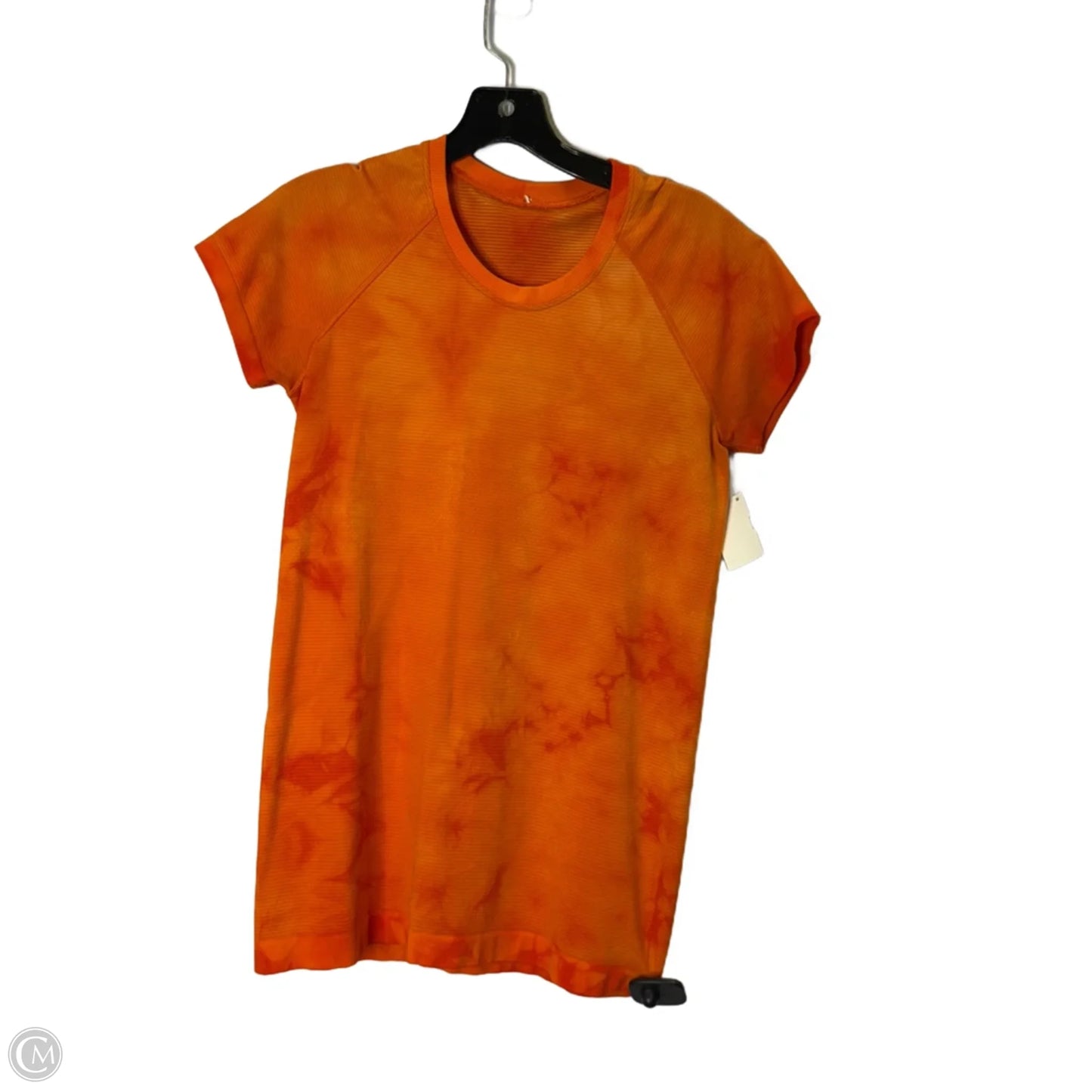 Athletic Top Short Sleeve By Lululemon In Orange, Size: M