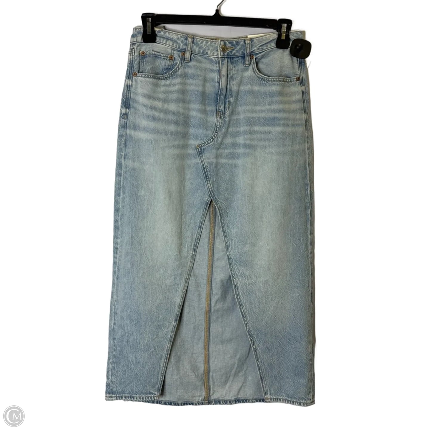 Skirt Midi By American Eagle In Blue Denim, Size: 6