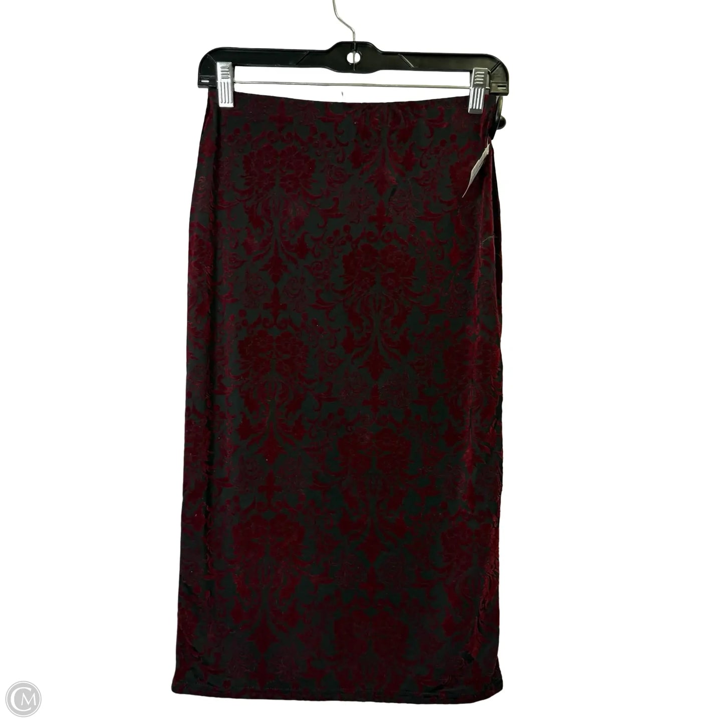 Skirt Midi By Boohoo Boutique In Black & Red, Size: 8