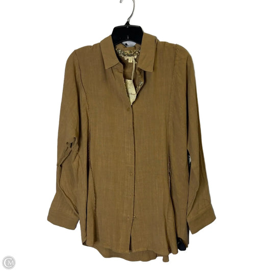 Top Long Sleeve By Hem & Thread In Brown, Size: S