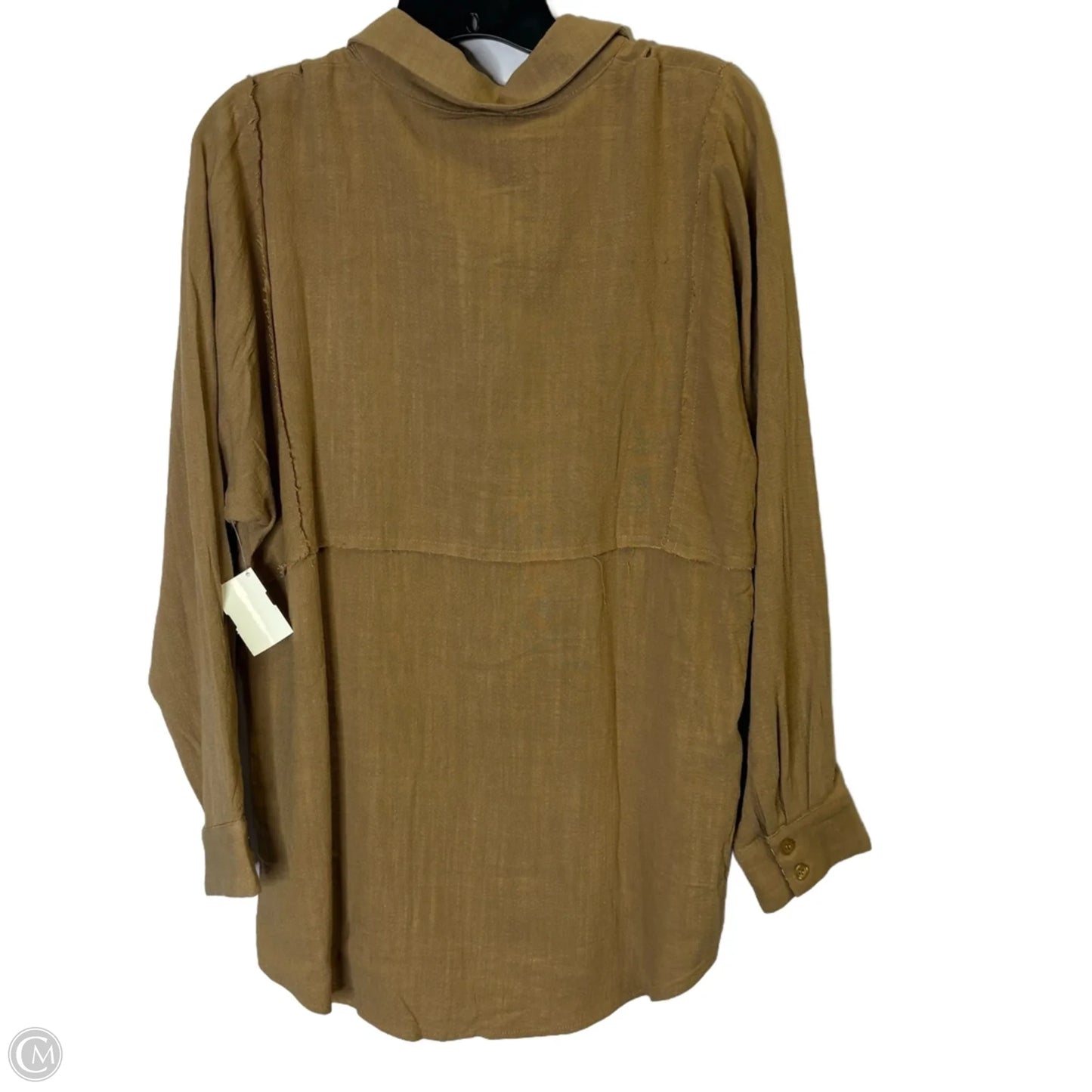 Top Long Sleeve By Hem & Thread In Brown, Size: S