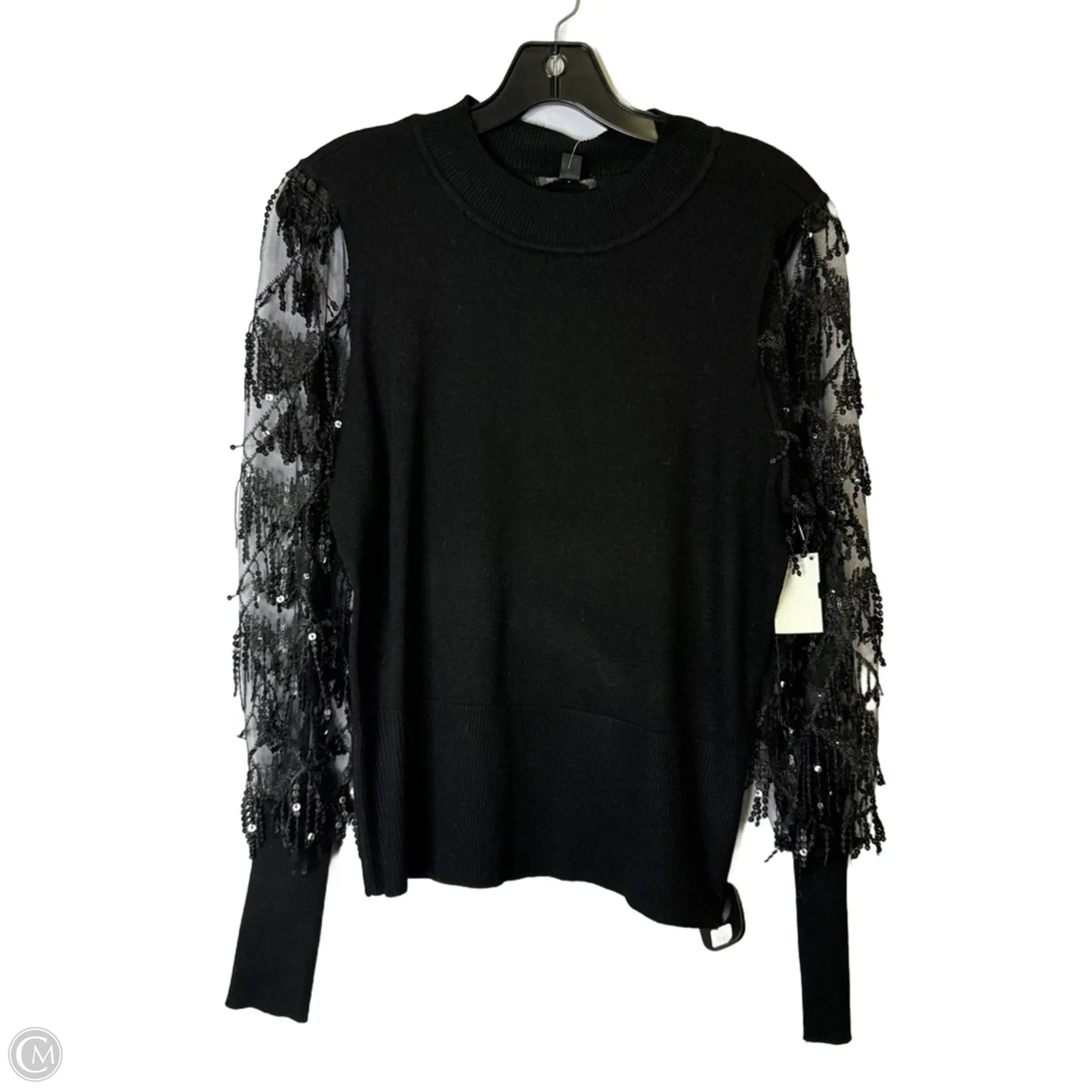Top Long Sleeve By Versona In Black, Size: M