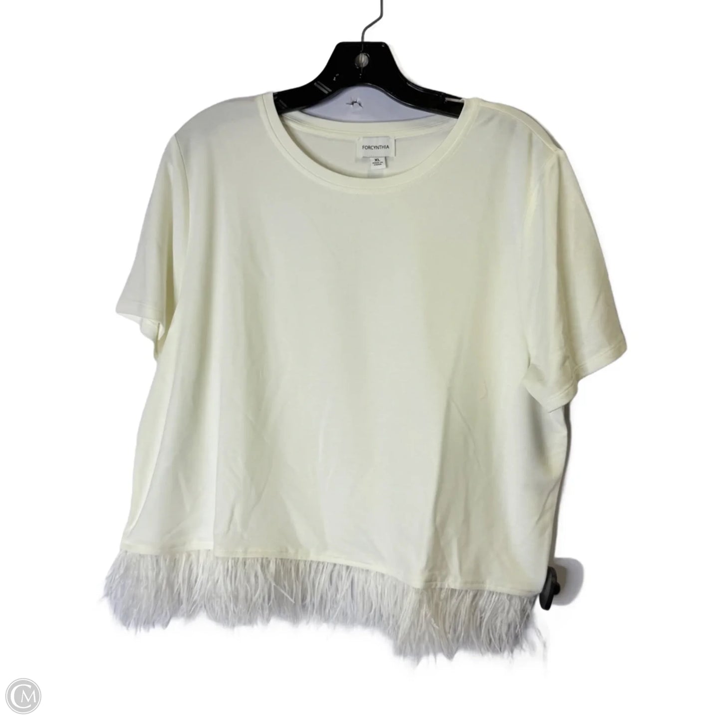 Top Short Sleeve By For Cynthia In Cream, Size: Xl
