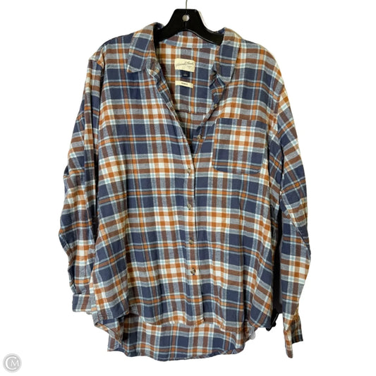 Top Long Sleeve Basic By Universal Thread In Blue, Size: L