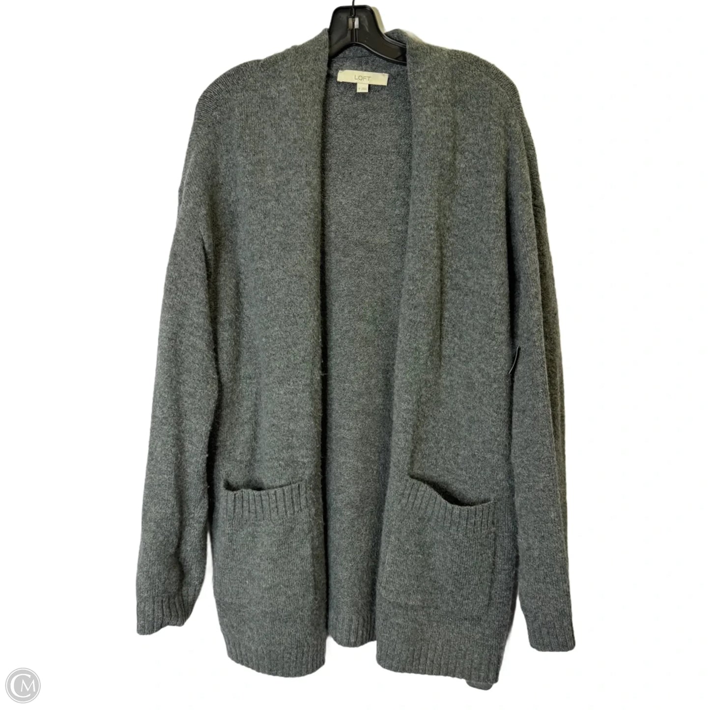 Sweater Cardigan By Loft In Grey, Size: M