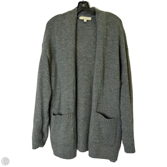 Sweater Cardigan By Loft In Grey, Size: M