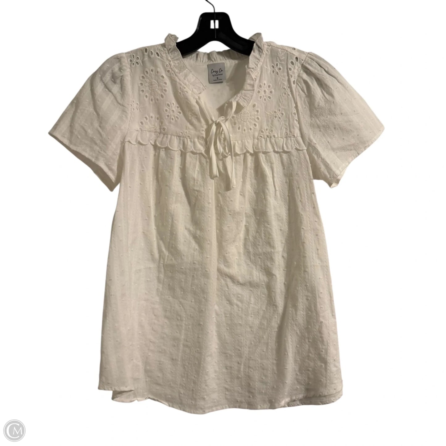 Top Short Sleeve By Clothes Mentor In White, Size: S