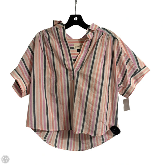 Top Short Sleeve By Universal Thread In Striped Pattern, Size: M