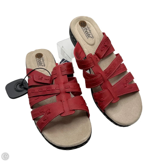 Sandals Flats By Croft And Barrow In Red, Size: 10