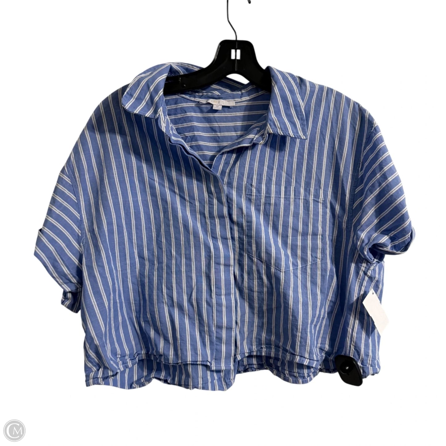 Top Short Sleeve By Iris In Blue, Size: M