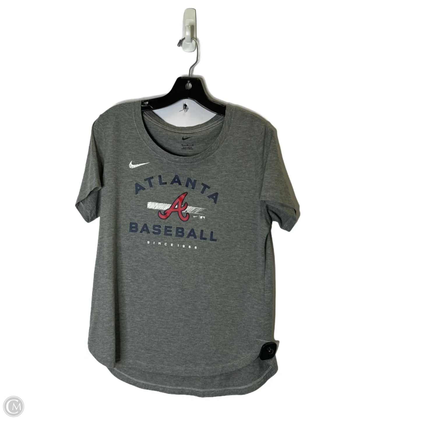 Athletic Top Short Sleeve By Nike Apparel In Grey, Size: M