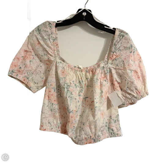 Top Short Sleeve By H&m In Floral Print, Size: S