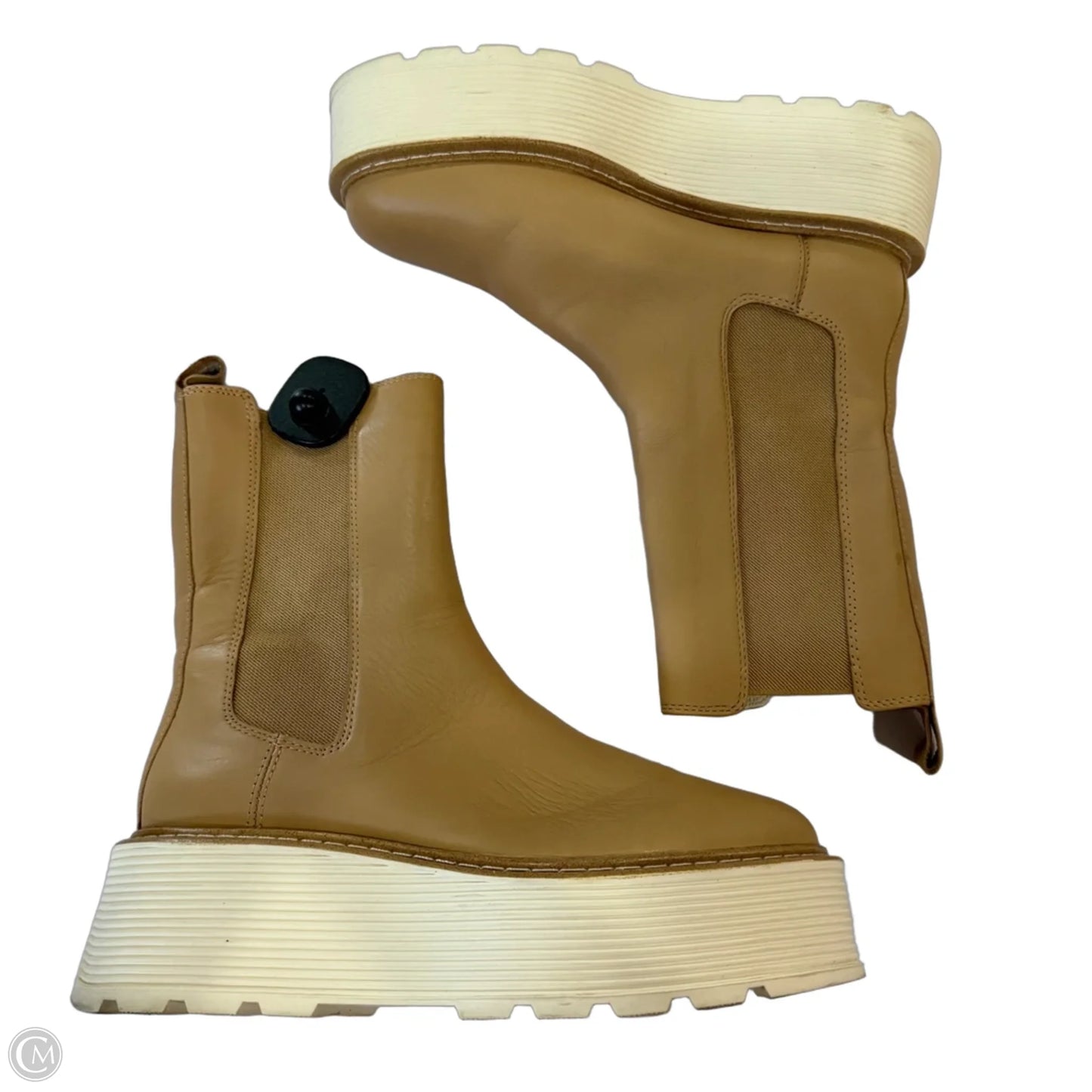 Boots Mid-calf Flats By H&m In Tan, Size: 7